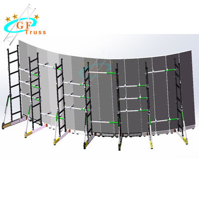 Gebogenes LED-Schirm-Wand-Gruppen-Stützbinder-System für Kabinette