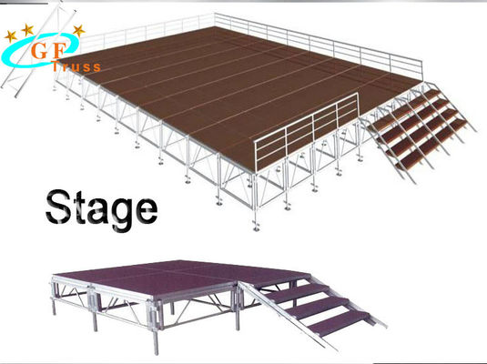 Feier justierbare Aluminiumhöhe 1.2M Plywood Portable Stage