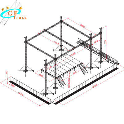 Dach der Kirchen-4m, das Aluminiumstadiums-Binder-System beleuchtet